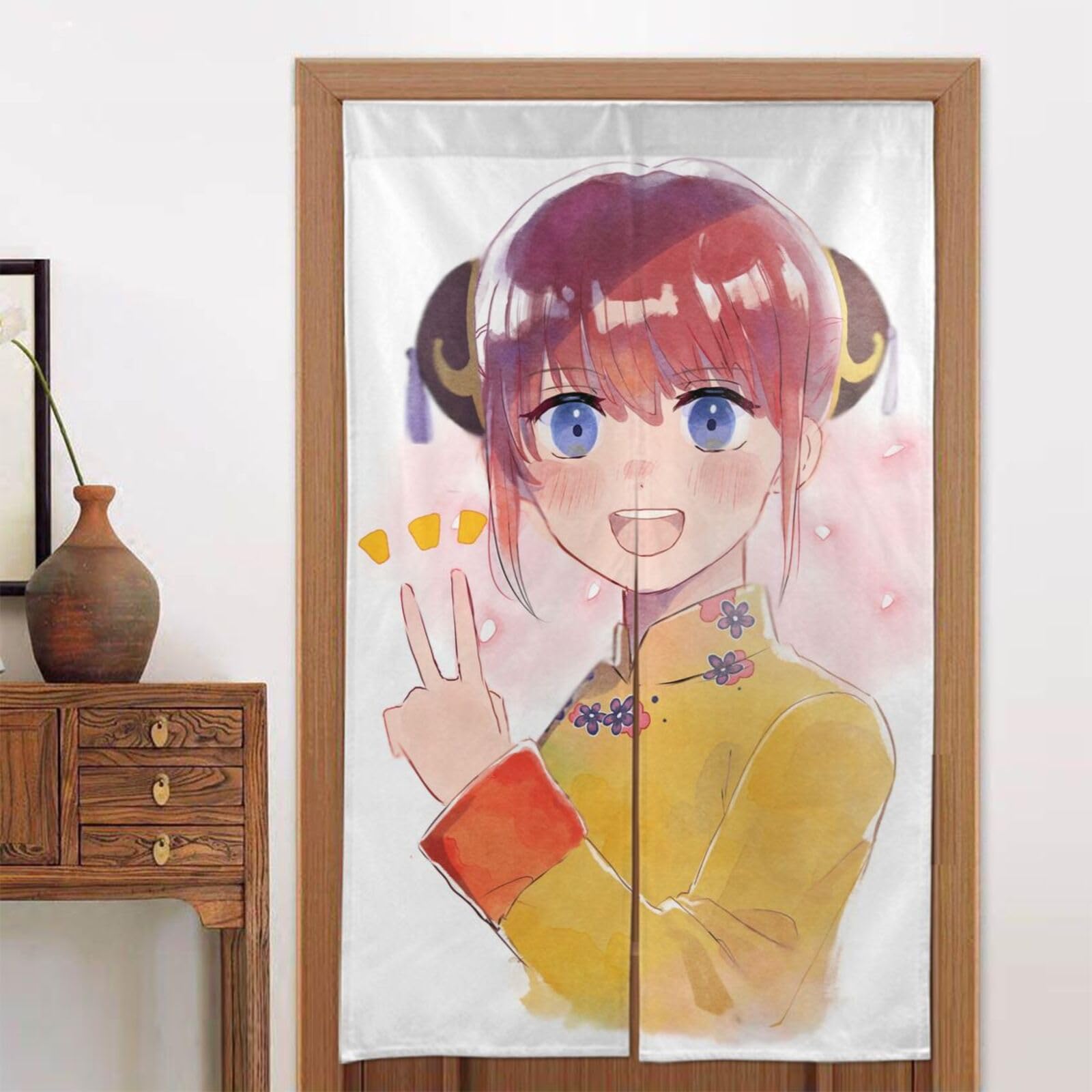 銀魂 神楽 カーテン】銀魂 神楽 ロングスクエア缶バッジ 花鳥風月 J